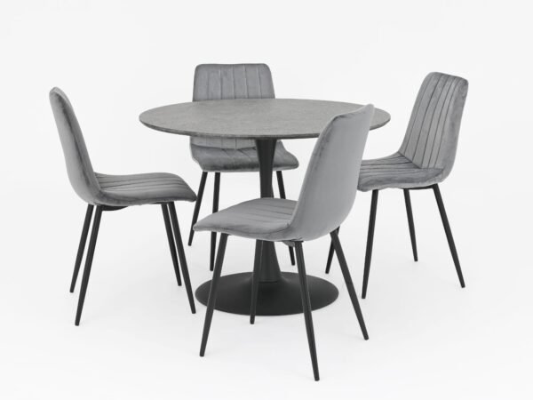 Miami Grey Concrete effect Round Dining Table