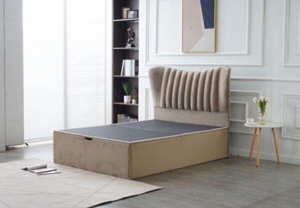 Wendy Beige Velvet Bed