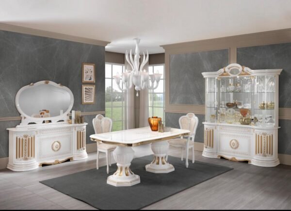 Betty Italian White/Gold Dining Furniture.