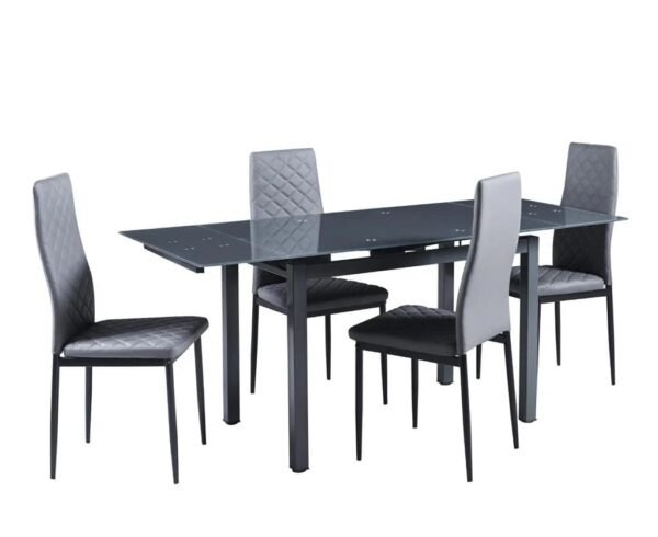 Helen Glass Top Extendable Dining Table