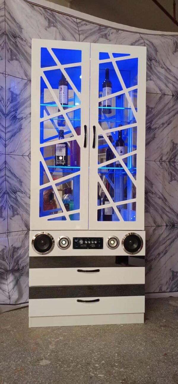 D-2023 High Gloss Music Display Cabinet with Bluetooth